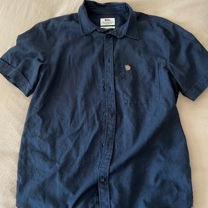 Navy blue, collared dress shirt